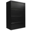 Alera 4-Drawer Mobile Lateral File Cabinet, Letter/Legal Size, Lockable, 52.5"H x 36"W x 18.63"D, Black (ALELF3654BL)