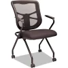 Alera Elusion Series Fixed Arm Fabric Nesting Chair, Black, 2/Carton (ALEEL4914)