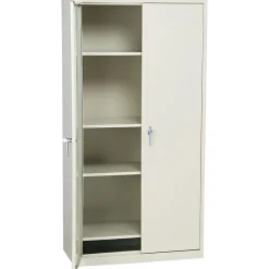 Alera Fixed Shelf Storage Cabinet, Putty, 4-Shelf, 36"W x 18"D x 72"H (ALECM7218PY)