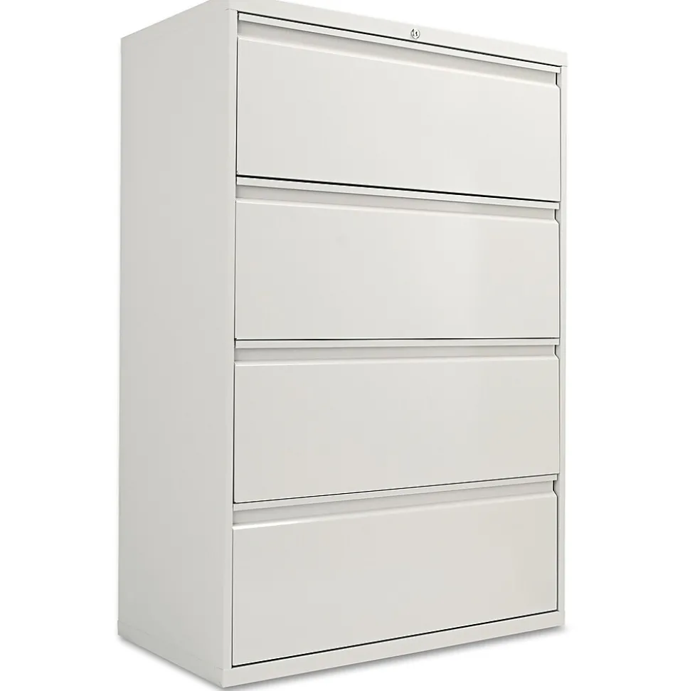Alera® Four-Drawer Lateral File Cabinet, 36w x 18d x 52 1/2h, Light Gray (ALELF3654LG)