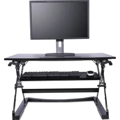 Alera® Sit-Stand Lifting Workstation, Medium, Black