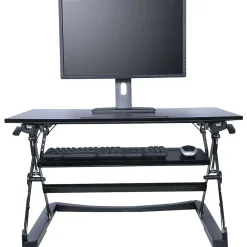 Alera® Sit-Stand Lifting Workstation, Medium, Black