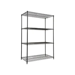 Alera Starter Kit 4-Shelf Metal Unit, 48"W, Black (ALESW504824BL)
