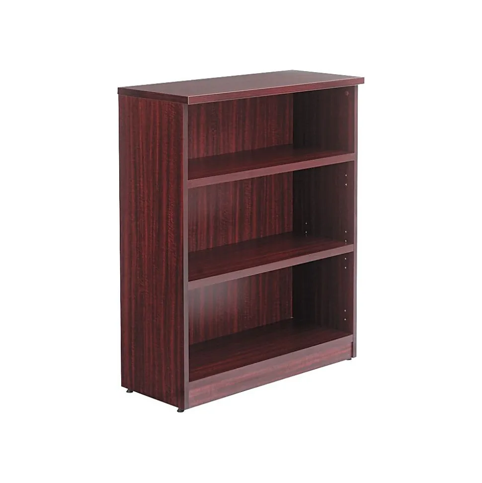 Alera Valencia Series 3-Shelf 48"H Bookcase Storage System, Mahogany (VA634432MY)