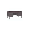 Alera 60"W Double Pedestal Desk, Mahogany/Charcoal (ALEHSD6030CM)