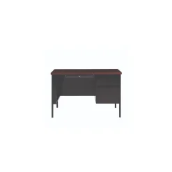 Alera 45"W Single Pedestal Desk, Mocha/Black (ALEHSD4524BM)