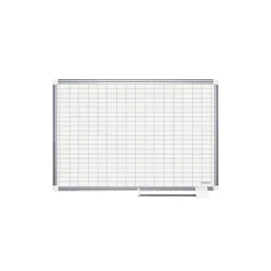 All Purpose Planner Dry Erase Board W/Accessories,1X2 Grid, 48X36, Silver Frame
