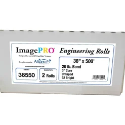 Alliance ImagePRO Wide Format Bond Paper Roll, 36" x 500', 2/Carton (36550)
