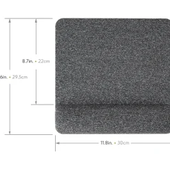 Allsop Premium Plush Foam Non-Skid Mouse Pad with Wrist Rest, Gray (32311)