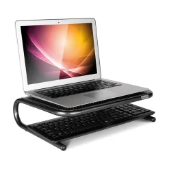 Allsop The Metal Art Jr. Monitor Stand, Pearl Black, 2/Pack (31958)