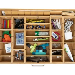 Alpha QuickFind 17.5" Bamboo Storage Cabinet, Brown (195893)