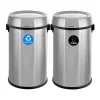 Alpine Dual-Stream Trash/Recycling Station, 34-Gallon, Stainless Steel (ALP470-65L-1-R-T)
