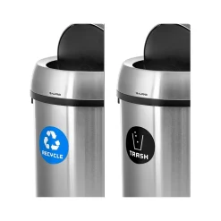 Alpine Dual-Stream Trash/Recycling Station, 34-Gallon, Stainless Steel (ALP470-65L-1-R-T)