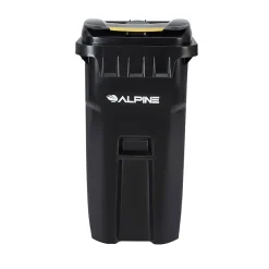 Alpine Industries 500 Series Plastic Outdoor Trash Can, 64 Gallon, Black (ALP500-64-BLK)
