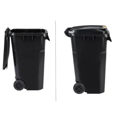 Alpine Industries 500 Series Plastic Outdoor Trash Can, 64 Gallon, Black (ALP500-64-BLK)