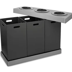 Alpine Industries Cardboard Trash & Recycling Bin Combo, 84 Gallon, Black (471-03-BLK)