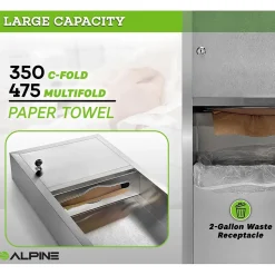 Alpine Industries Centerpull Paper Towel Dispenser, Stainless Steel (494)