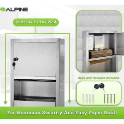 Alpine Industries Centerpull Paper Towel Dispenser, Stainless Steel (494)