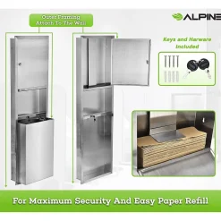 Alpine Industries Centerpull Paper Towel Dispenser, Stainless Steel (492)