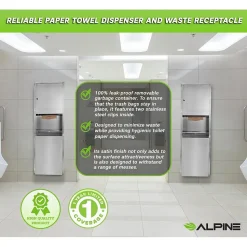 Alpine Industries Centerpull Paper Towel Dispenser, Stainless Steel (492)