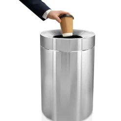 Alpine Industries Commercial Indoor Trash Can, 50 Gallon, Stainless Steel (475-50)