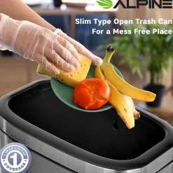 Alpine Industries Commercial Indoor Dual-Stream Recycling Station, 10.5 Gallon, Stainless Steel (ALP470-40L-R-T)