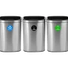 Alpine Industries Commercial Indoor Three-Stream Recycling Station, 10.5 Gallon, Stainless Steel (ALP470-40L-R-T-CO)