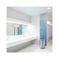 Alpine Industries Commercial Indoor Single-Stream Recycling Station, 17-Gallon, Stainless Steel (ALP470-65L-R)