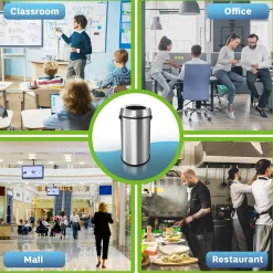 Alpine Industries Commercial Indoor Single-Stream Recycling Station, 17-Gallon, Stainless Steel (ALP470-65L-R)