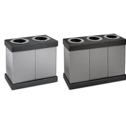 Alpine Industries Commercial Indoor Five-Stream Recycling Station, 140-Gallon, Black/Gray (ALP471-02-BLK-PKG)