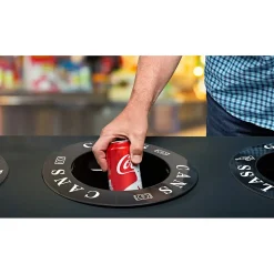 Alpine Industries Commercial Indoor Five-Stream Recycling Station, 140-Gallon, Black/Gray (ALP471-02-BLK-PKG)