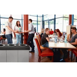 Alpine Industries Commercial Indoor Five-Stream Recycling Station, 140-Gallon, Black/Gray (ALP471-02-BLK-PKG)