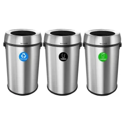 Alpine Industries Commercial Indoor Recycling Trash Can, 17 Gallon, Stainless Steel (ALP470-65L-R-T-CO)