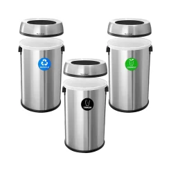 Alpine Industries Commercial Indoor Recycling Trash Can, 17 Gallon, Stainless Steel (ALP470-65L-R-T-CO)