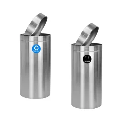 Alpine Industries Dual-Stream Recycling Station, 54-Gallon, Stainless Steel (ALP475-27-R-T)