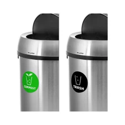 Alpine Industries Dual-Stream Trash/Compost Station, 34-Gallon, Stainless Steel (ALP470-65L-1-CO-T)