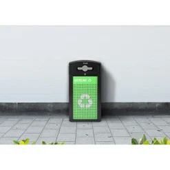 Alpine Industries GS Series Steel Trash Can & Recycling Bin Combo, 40 Gallon, Green (ALP471-40-GS-M)