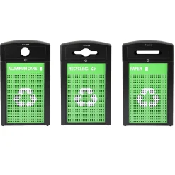 Alpine Industries GS Series Steel Recycling Bin, 120 Gallon, Green (ALP471-40-GSCMS-MK)