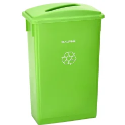 Alpine Industries Lime Green Commercial Indoor Recycling Bin with Paper Slot Lid, 3-Pack (4778-4-LGRN-3)