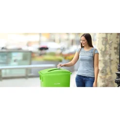 Alpine Industries Lime Green Commercial Indoor Recycling Bin with Paper Slot Lid, 3-Pack (4778-4-LGRN-3)