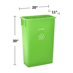 Alpine Industries Lime Green Commercial Indoor Recycling Bin with Paper Slot Lid, 3-Pack (4778-4-LGRN-3)