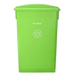 Alpine Industries Lime Green Commercial Indoor Recycling Bin with Paper Slot Lid, 3-Pack (4778-4-LGRN-3)