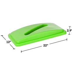 Alpine Industries Lime Green Commercial Indoor Recycling Bin with Paper Slot Lid, 3-Pack (4778-4-LGRN-3)