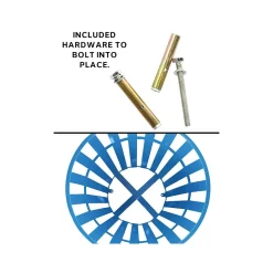 Alpine Industries Metal Commercial Outdoor Recycling Receptacle, 38-Gallon, Black/Blue (479-38-BLU)