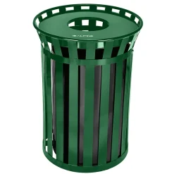 Alpine Industries Metal Outdoor Commercial Trash Can, 38-Gallon, Green (479-38-GRN)