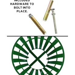 Alpine Industries Metal Outdoor Commercial Trash Can, 38-Gallon, Green (479-38-GRN)