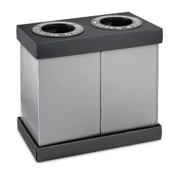 Alpine Industries Plastic Trash & Recycling Bin Combo, 28 Gallon, Black (471-02-BLK)