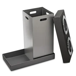 Alpine Industries Plastic Trash & Recycling Bin Combo, 28 Gallon, Black (471-02-BLK)