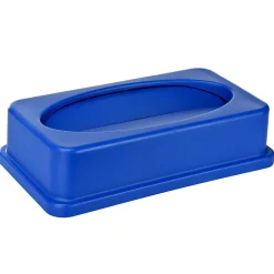 Alpine Industries Plastic Recycle Bin and Lid, 23 Gallon, Blue, (477-R-BLU-PKG2)