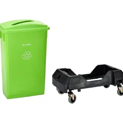 Alpine Industries Plastic Indoor Recycling Bin with Slotted Lid, 23-Gallon, Lime Green (ALP477-LGRN4-PKD)